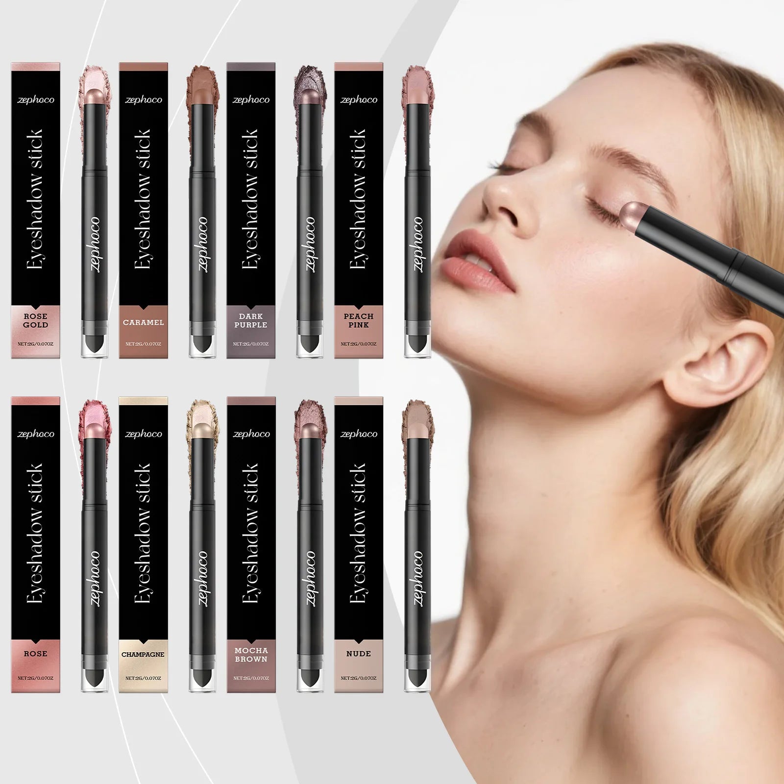 Zephoco Shimmer Eyeshadow Stick – Long-Wear, No Fallout