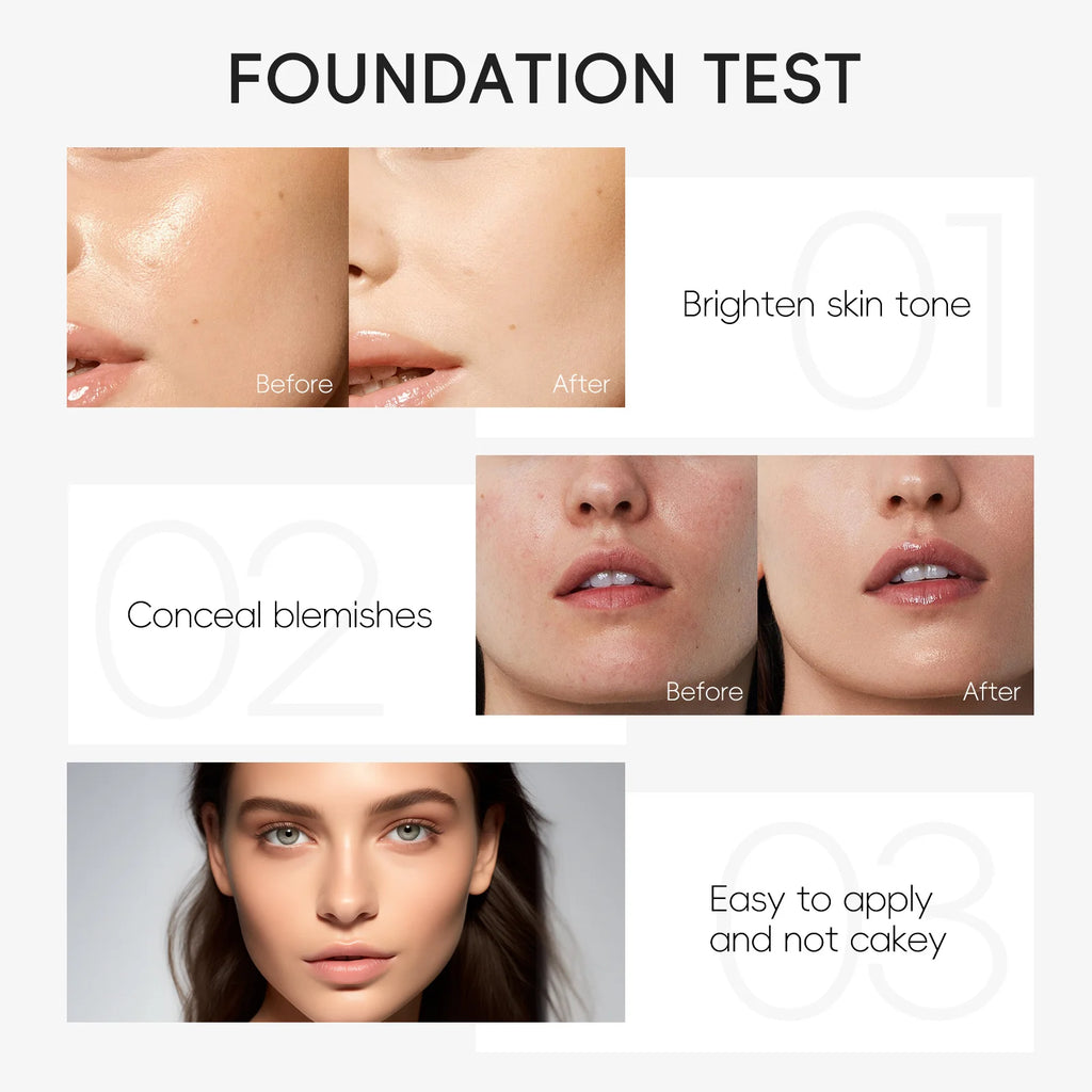 LAIKOU Liquid Foundation Moisturizing Long Lasting Full Coverage Concealer Waterproof Face Makeup 30ml Oasis Select