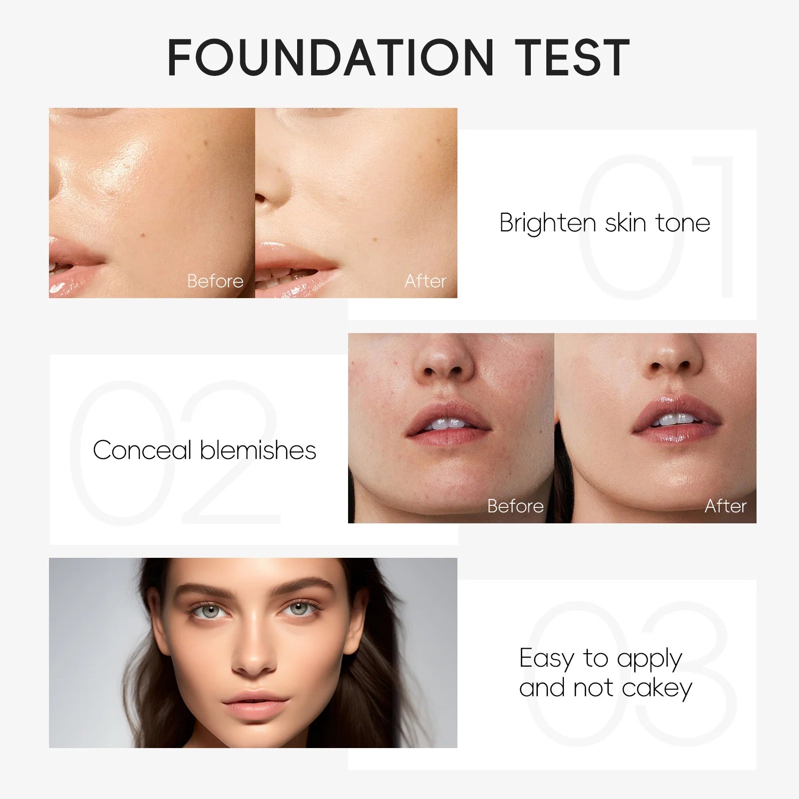 LAIKOU Liquid Foundation Moisturizing Long Lasting Full Coverage Concealer Waterproof Face Makeup 30ml Oasis Select