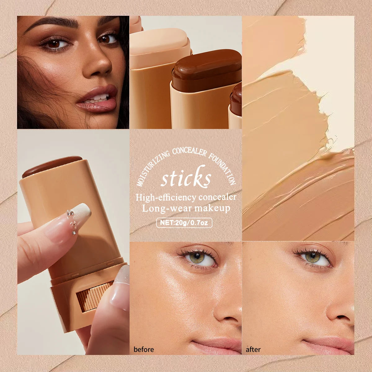 O'cheal Face Foundation Sticks Moisturizing Concealer Contouring Cream Matte Bronzer Face Brighten Makeup Beauty Cosmestic Oasis Select