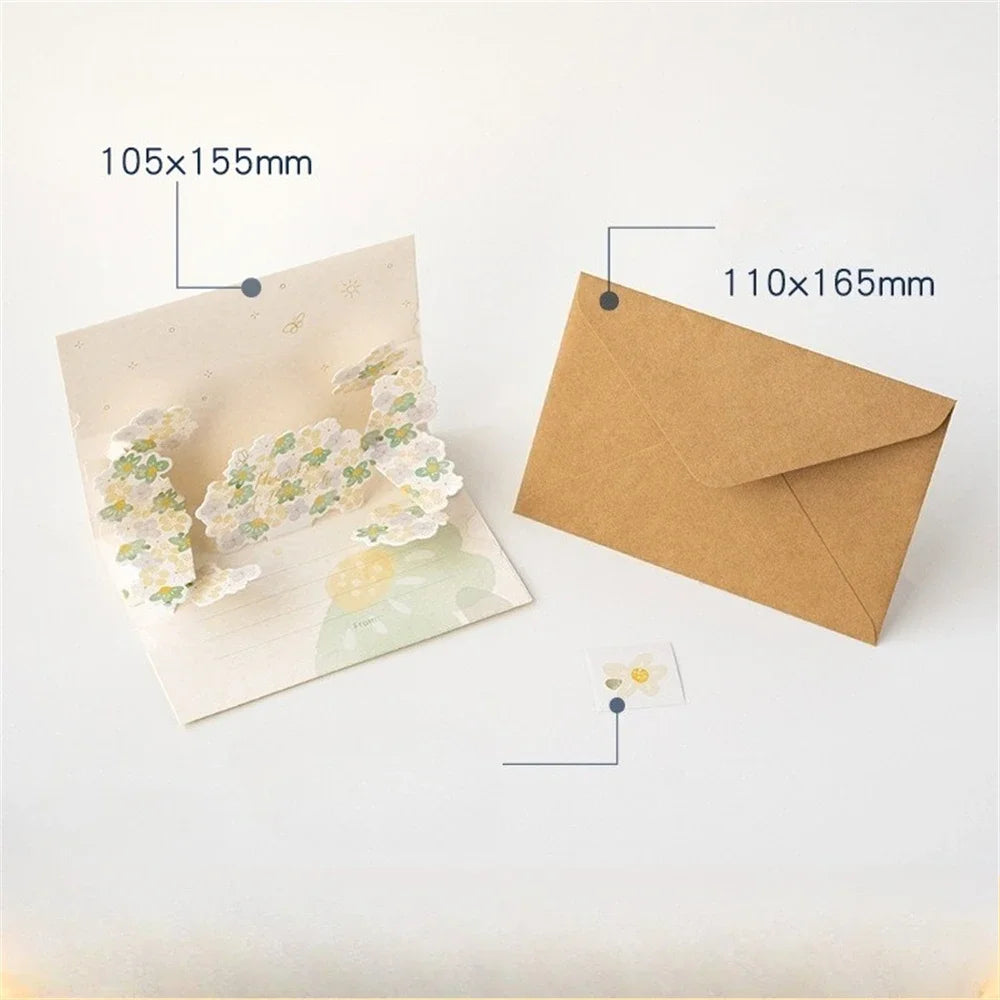Pop-Up 3d Tulips Roses Sunflowers Bouquet Greeting Card Postcard Mother'S Day Blessings Creative Card Gift For Mother Oasis Select style1 F
