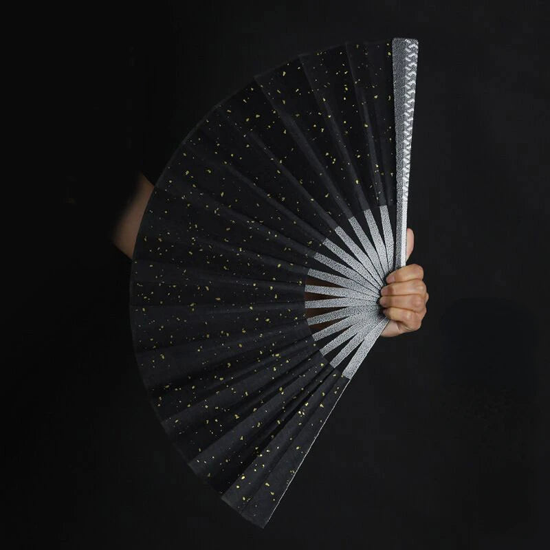 Metal Kung Fu Folding Fan Silk Cloth Fan Surface Tungsten Steel Alloy Self-defense Kung Fu Fan Oasis Select