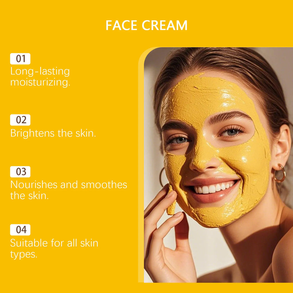 Turmeric Brightening Cream Fade Dark Spots Remove Pigmentation Smooth Fine Lines Lightening Lifting Moisturizing VC Facial Cream Oasis Select