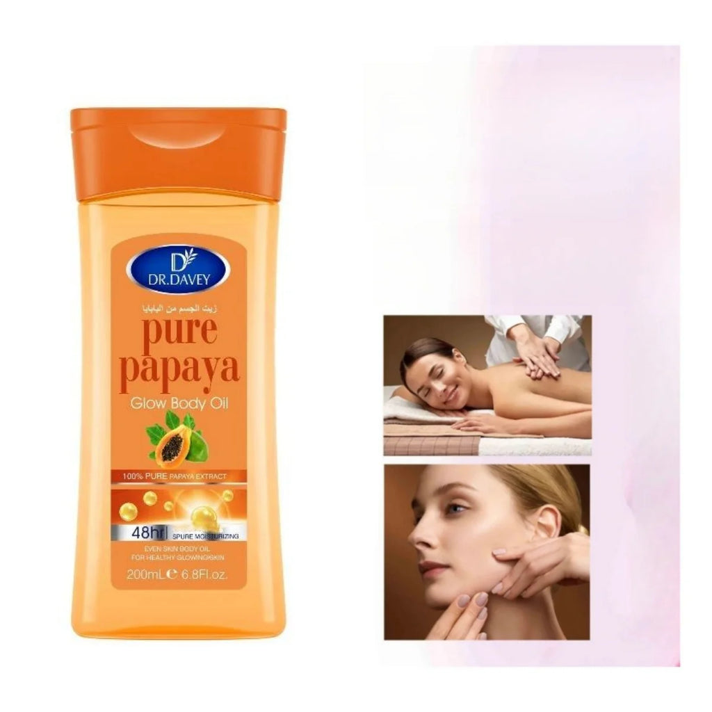 DR.DAVEY 200ml Papaya Body Oil – Massage & Skin Care