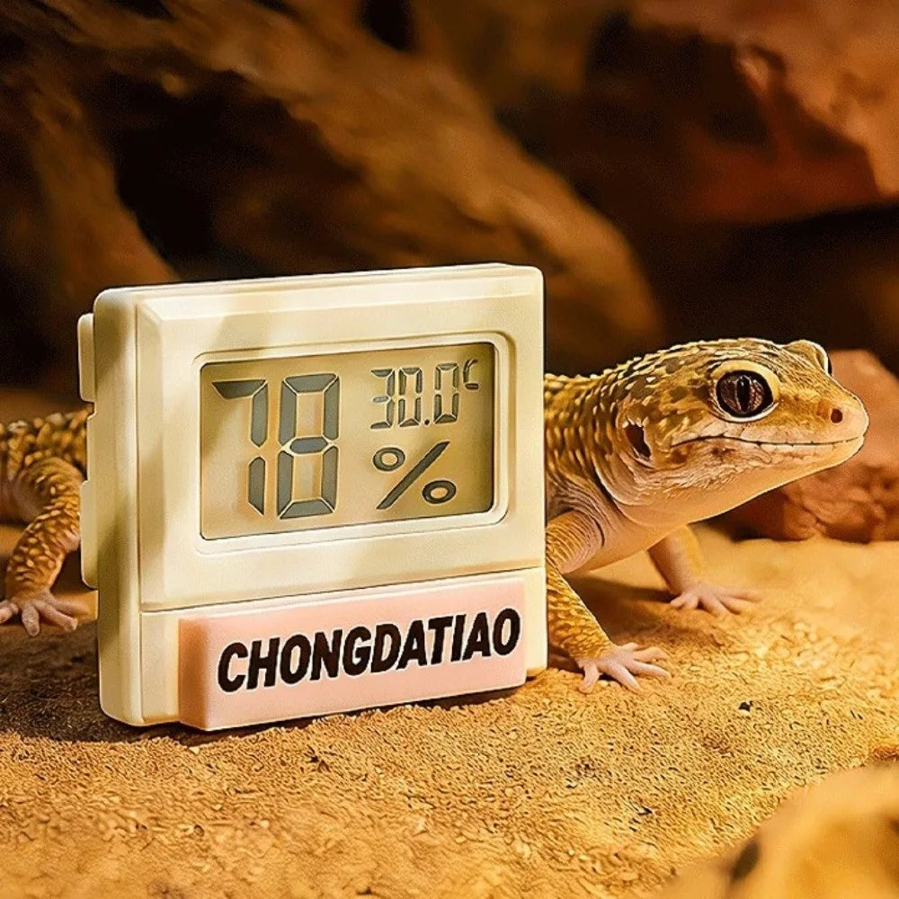 Reptile Thermometer & Hygrometer – LCD Magnetic Mini Meter