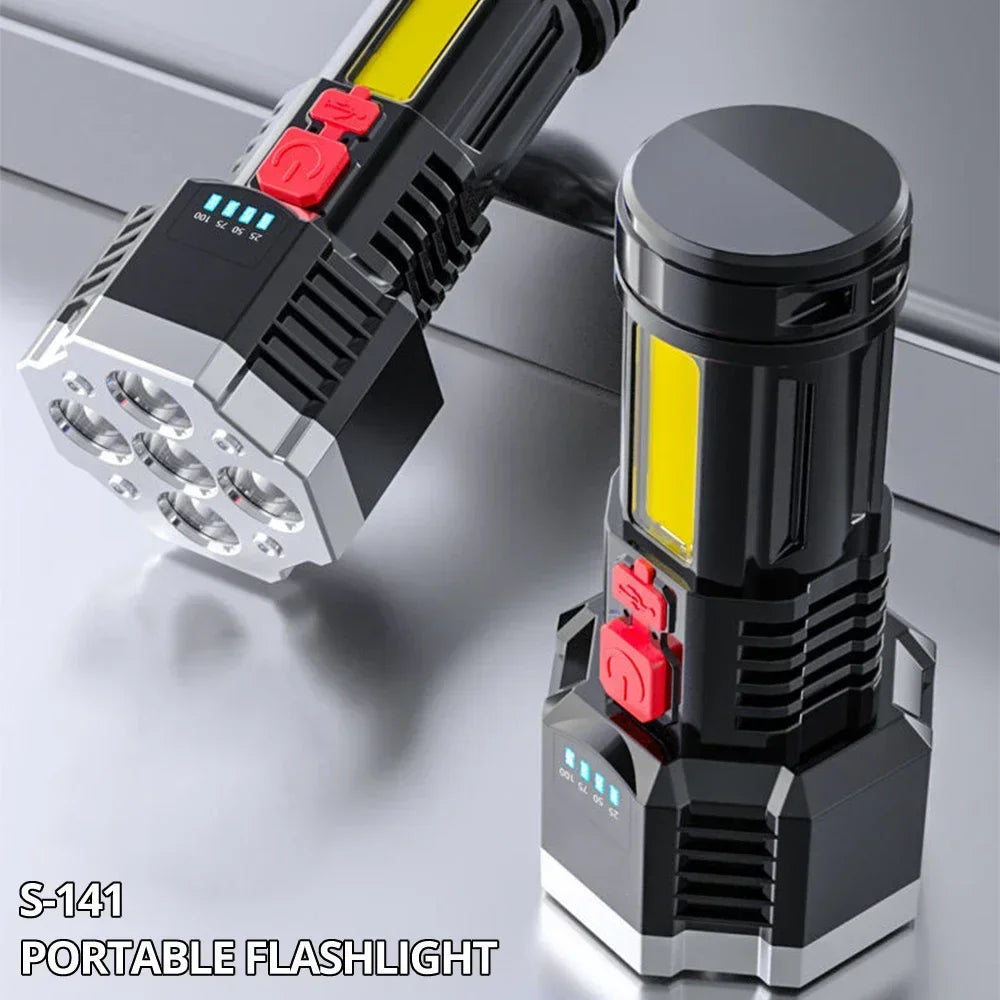 ESMARTER 1000 Lumen Rechargeable LED Flashlight & COB Torch