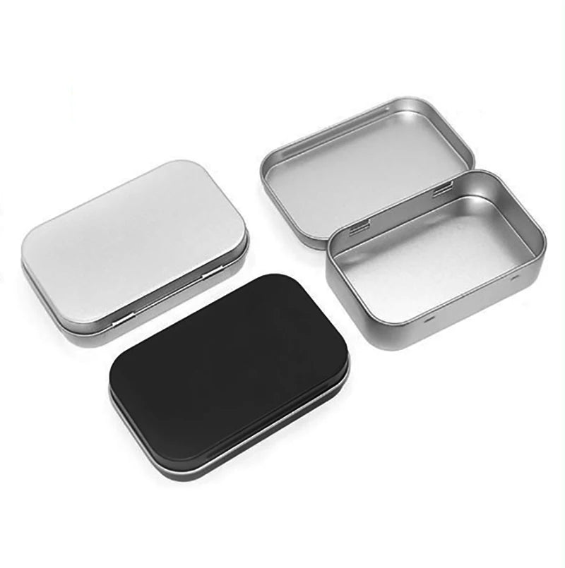 Mini Hinged Tin Box – Small Rectangular Metal Storage Container