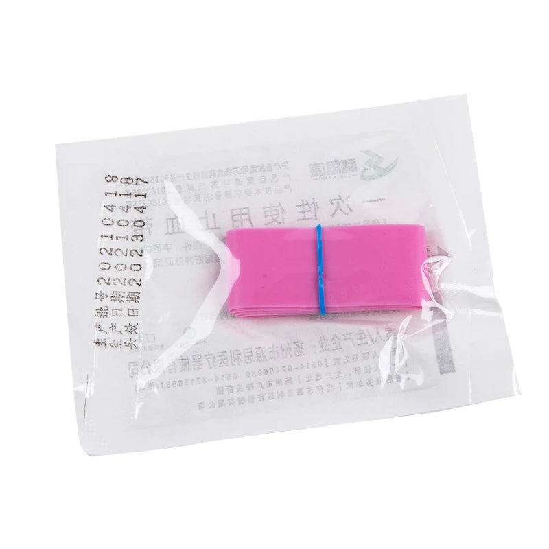 10strips Pre Cut Pink Elastic Belt Disposable Tourniquet First Aid Kit Product Medical Rubber Tourniquet Disposable Tourniquet Oasis Select