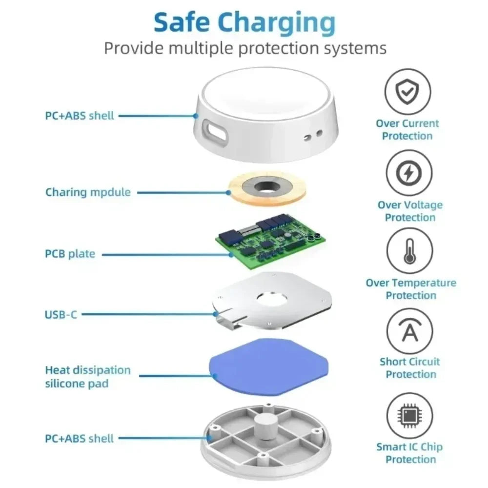 Mini Wireless Charger Keychain for Samsung Galaxy Watch 7 6 5 4 Smartwatch Charger Oasis Select