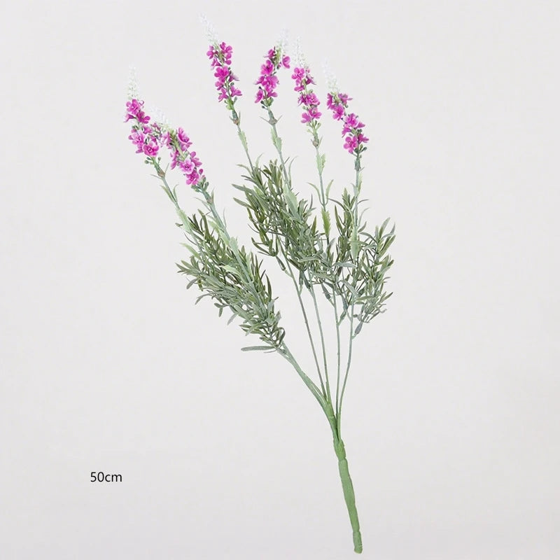 7-Branch 38cm Artificial Lavender Bouquet for Home Table Decor Hotel Wedding Floral Arrangement Fake Flower Oasis Select 7-Branch A-50cm