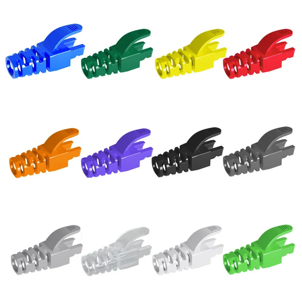 10-50 Pcs Multicolour RJ45 Caps Cat 5 CAT6 Protective Sleeve RJ-45 CAT6 CAT5e Adapter Cap Ethernet Network Cable Connector Plugs Oasis Select
