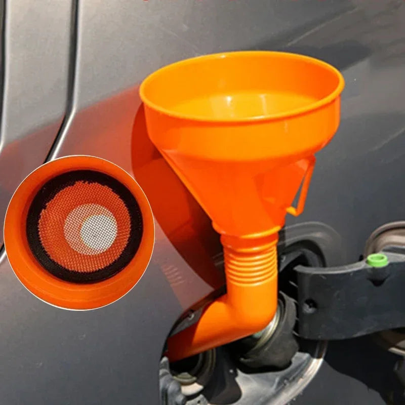 Refueling Funnel with Filter Motorcycle Refuel Engine Oil Funnel Moto Car Long Mouth Funnels Car Repair Filling Tools Oasis Select