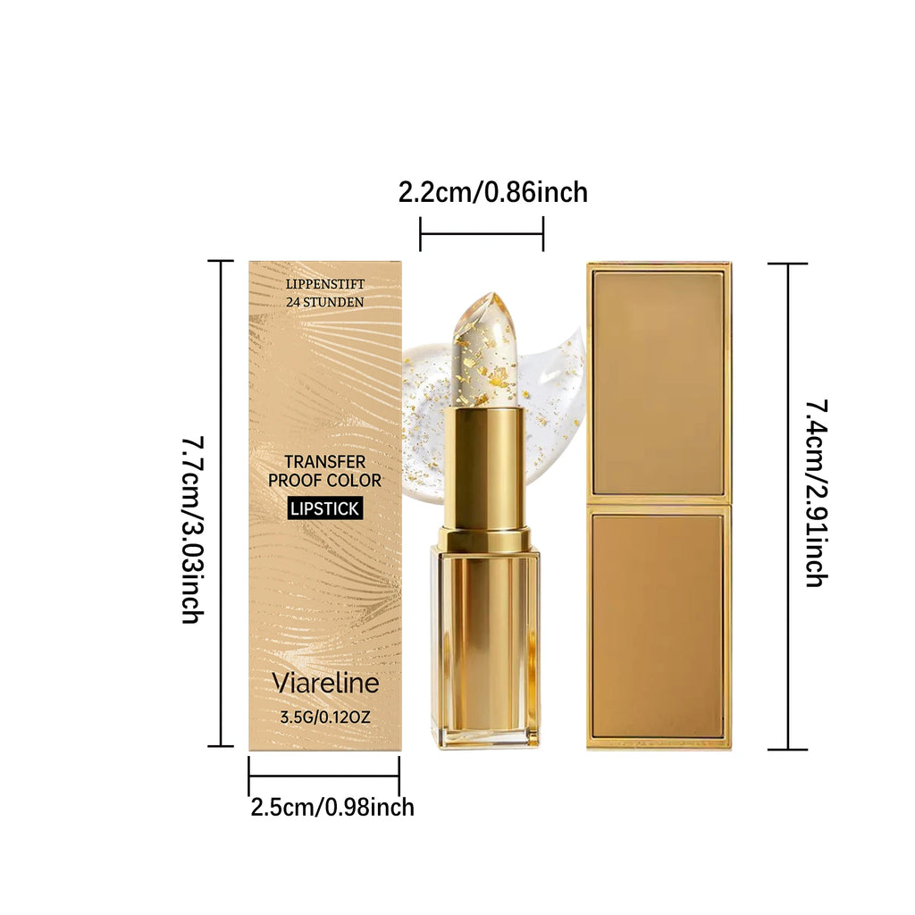 3.5g Gold Leaf Lip Balm Color Changing Temperature Reactive Moisturizing Natural Tint Non Greasy Long Lasting Hydrating Lip Care Oasis Select