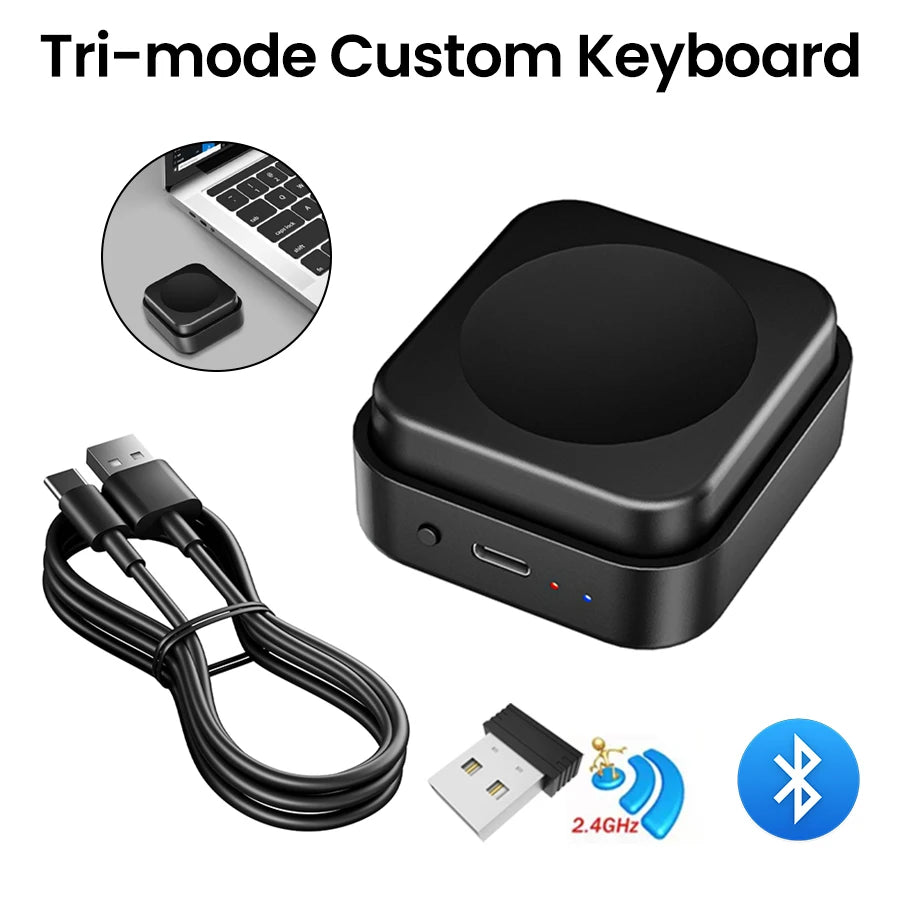 Programmable Macro Large Buttons Custom Multi-Mode Mechanical Keypad Gaming Shortcut Mini Keyboard for Tablet,PC,MacBook,Laptop Oasis Select Three-mode Model