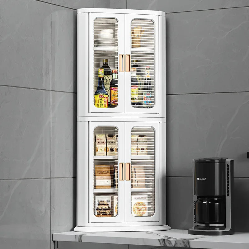 Multi-functional Storage cabinet Multi-layer living room locker Floor-to-ceiling plastic triangular dust rack Snack toy locker Oasis Select
