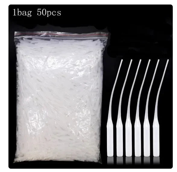 50/100pcs Glue Micro-Tips Plastic Glue Bottle Tips Glue Extender Precision Applicator Dropping Tube Nozzle For Crafting Lab Oasis Select 1bag 50pcs