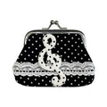 Retro Mini Pouch Polka Dot Coin Bag Women's Small Wallet Lace Decor Music Note Pendant Portable Storage Organizer Oasis Select Black2