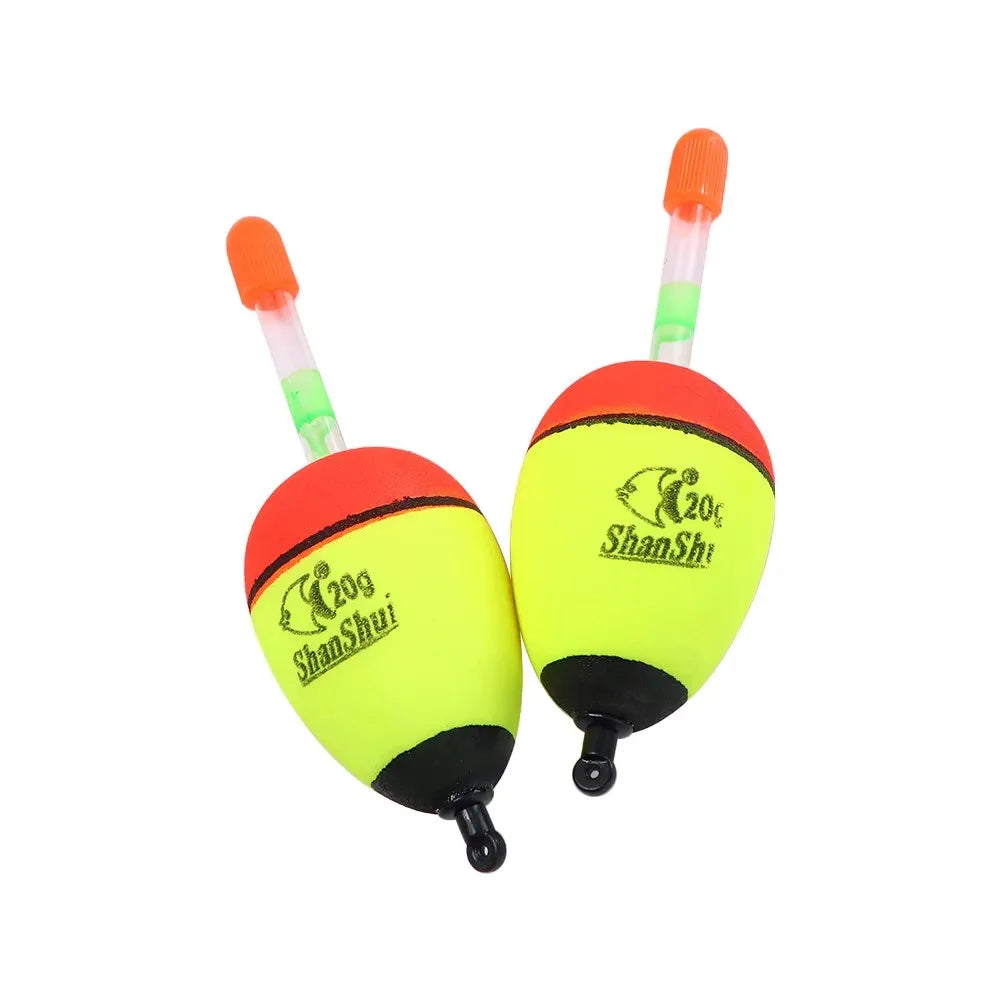 2/4/8Pcs EVA Float Fish Bait Luminous Rock Fishing Sea Fishing Foam Float Float Light Stick Fishing Float Fishing Bobber Oasis Select yellow 20g 2pcs
