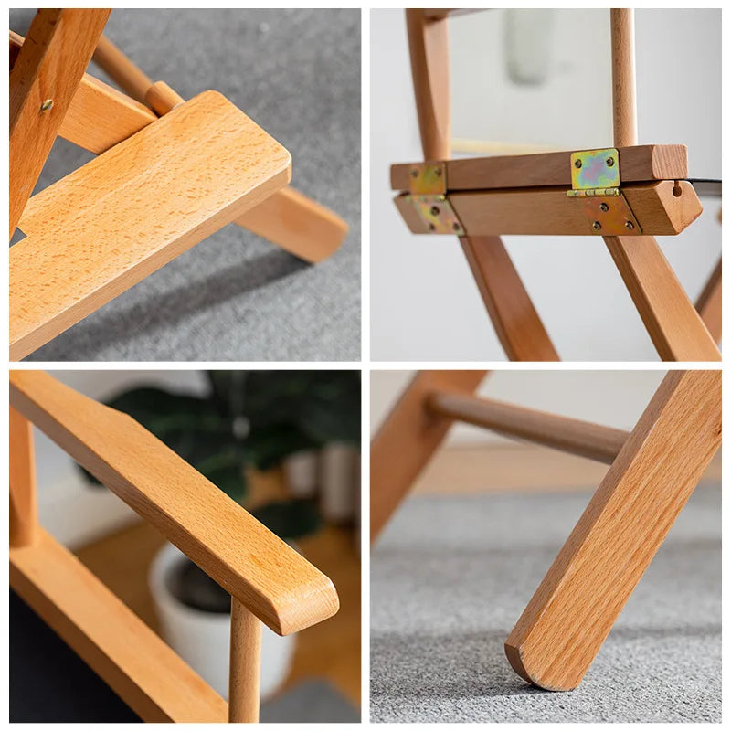 Beech director chair portable solid wood folding chair outdoor leisure chair makeup chair outdoor sketch chair bar chair fishing Oasis Select