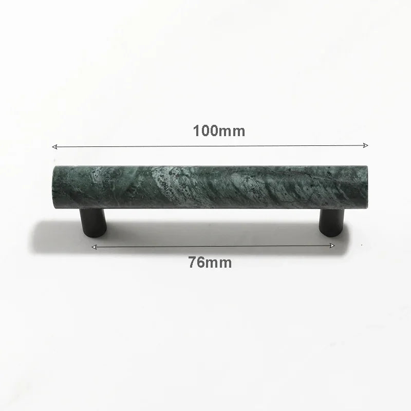 Green Cabinet Marble Handle Black Brass Hardware Wardrobe Pull Natural Stone Drawer Knobs Furniture Bar Oasis Select 100mm