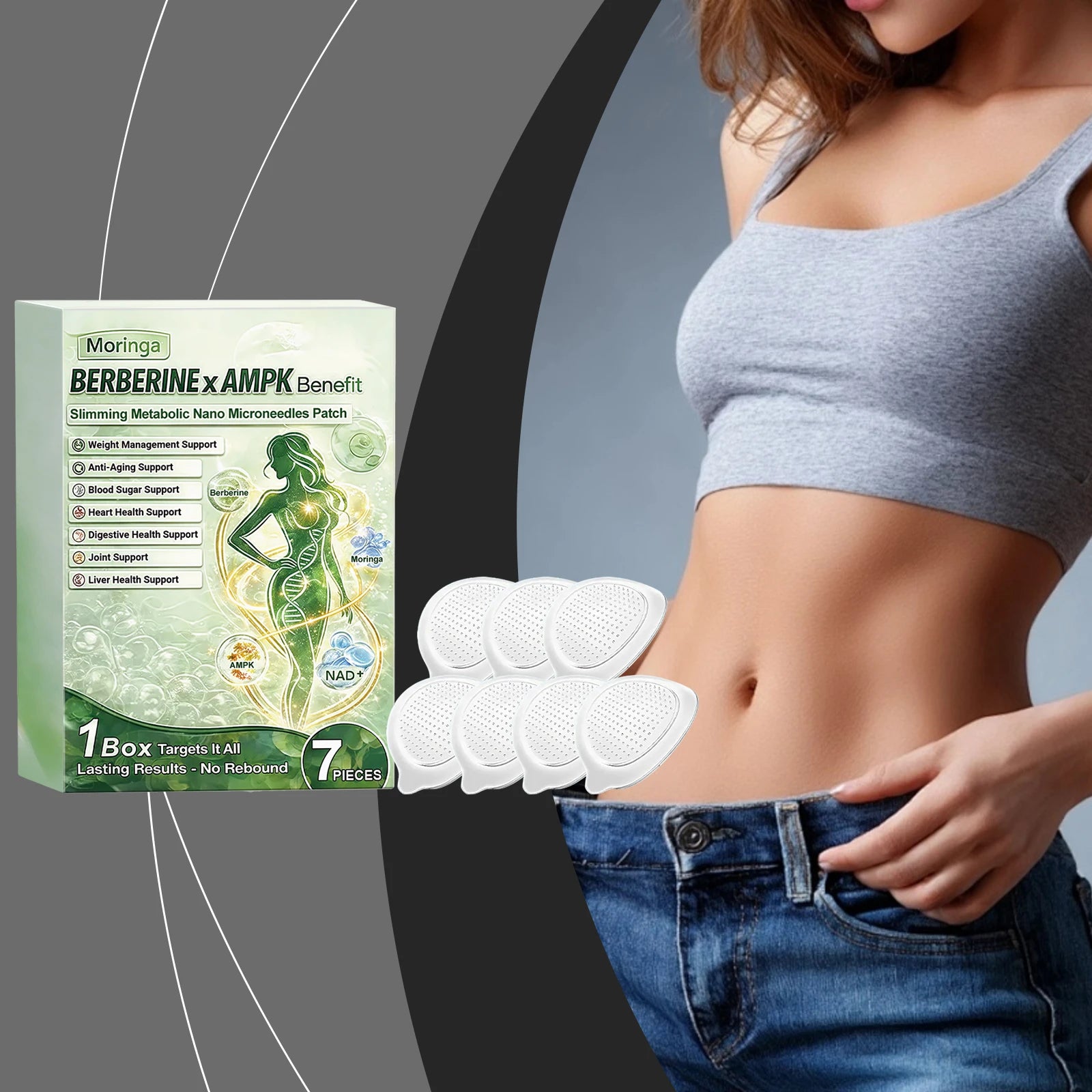 Moringa Microneedle Body Care Patch Gentle Skin Friendly Breathable Comfortable Portable Daily Care 0.2mm Easy Use Body Pads Oasis Select