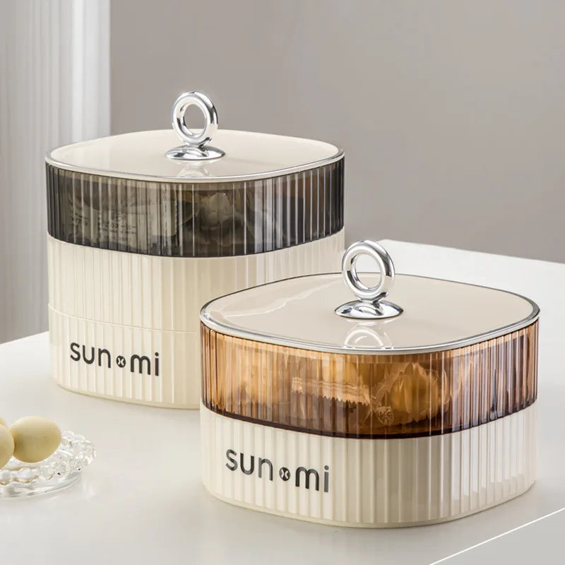 Double-Layer Snack & Candy Storage Box | 4-Compartment Tray
