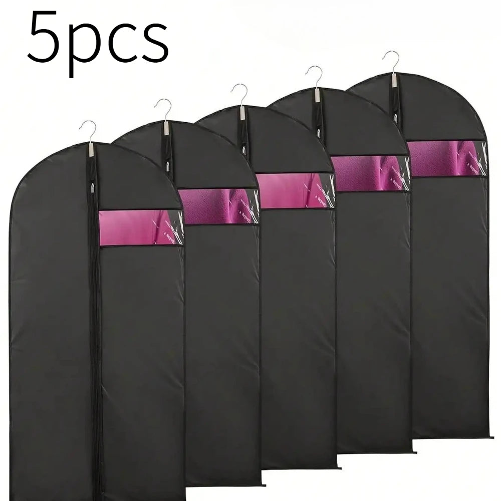 5-Pack Clothes Dust Cover Wardrobe Storage Bag Clothes Dust Bag Mink down Jacket Coat Storage Hanging Dust Cover Oasis Select