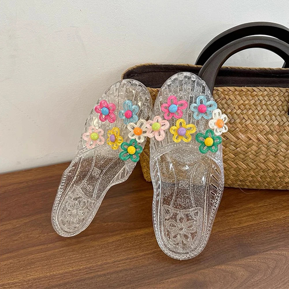 Crystal Hollow Slippers – Anti-Slip Flat Jelly Beach Slides