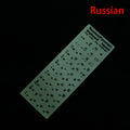Luminous Keyboard Film Spanish,Russian,Arabic,French,English Etc Language Fluorescent Keyboard Letter Protective Stickers Oasis Select A