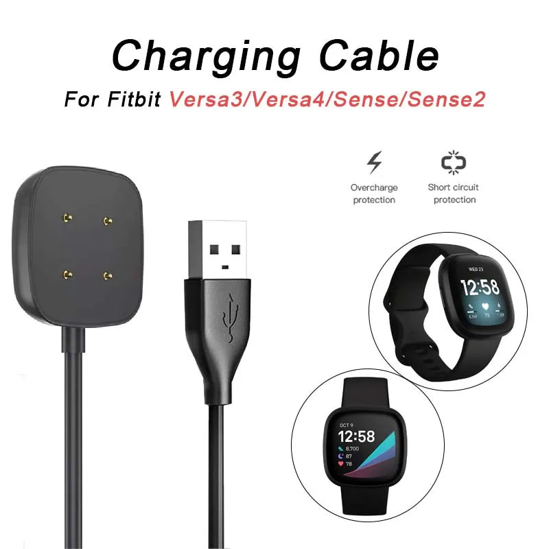 Magnetic USB Charger for Fitbit Versa 4, Versa 3, Sense & Sense 2 Smartwatch Charger Oasis Select