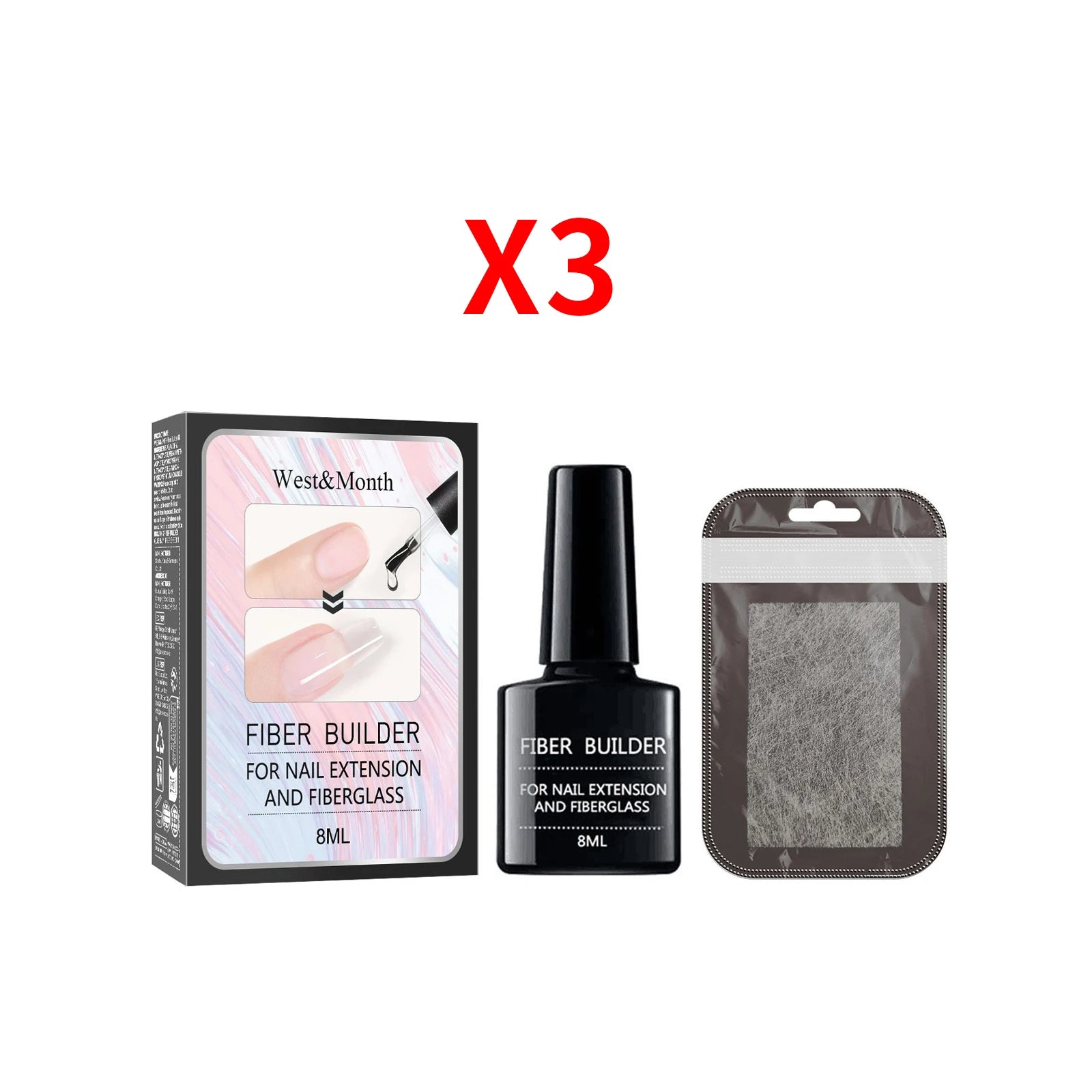 Fiber Builder Nail Extension Set – Strengthen & Shape Nails 8ml