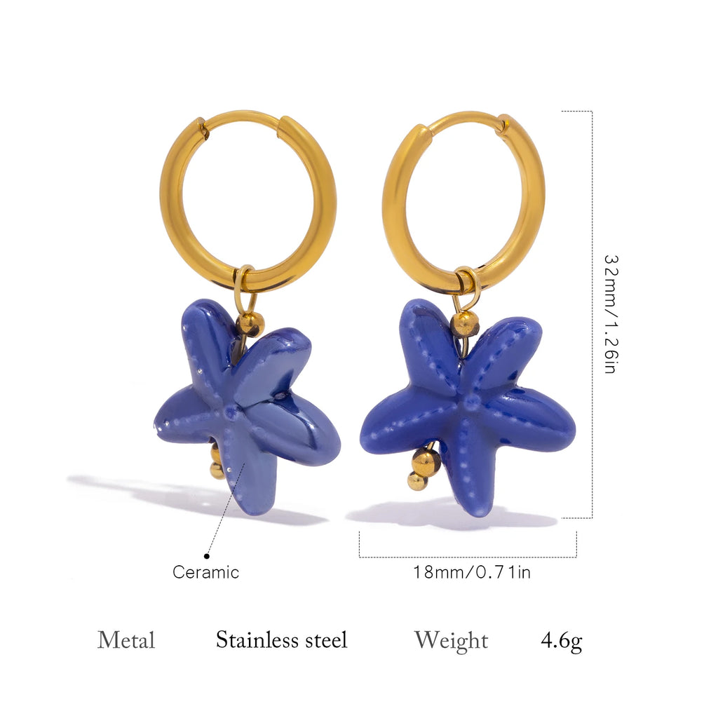 UHBINYCA Ceramic Dopamine Earrings for Women, Colorful Vibrant Pendant Youthful Hypoallergenic Stainless Steel Jewelry Gift Oasis Select