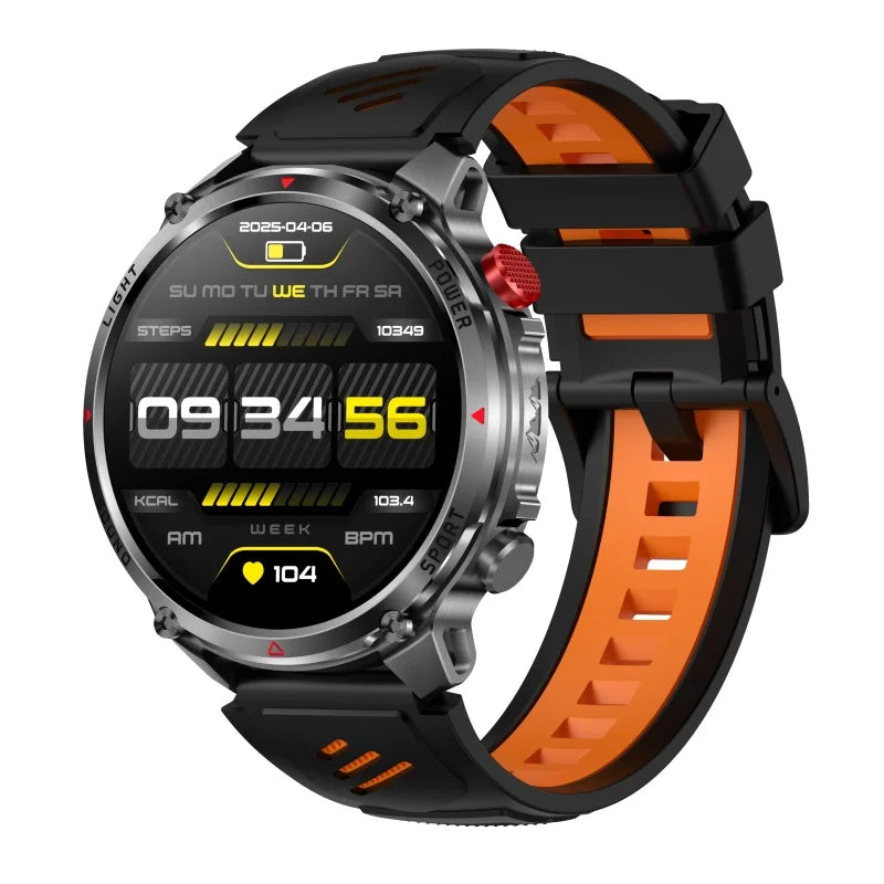 Smart Watches Waterproof Men BT Call Compass LED Flashlight Outdoor Smartwatch Health 100+ Sports Fitness 1100mAh Large Battery Oasis Select BKBOS
