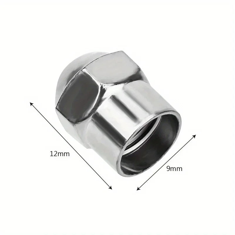 Car Tire Valve Caps 10/50pcs Round Head Chrome Plating Dust Proof Covers Cars Motorcycles Bike Tyre Styling Valve Cap Decoration Oasis Select