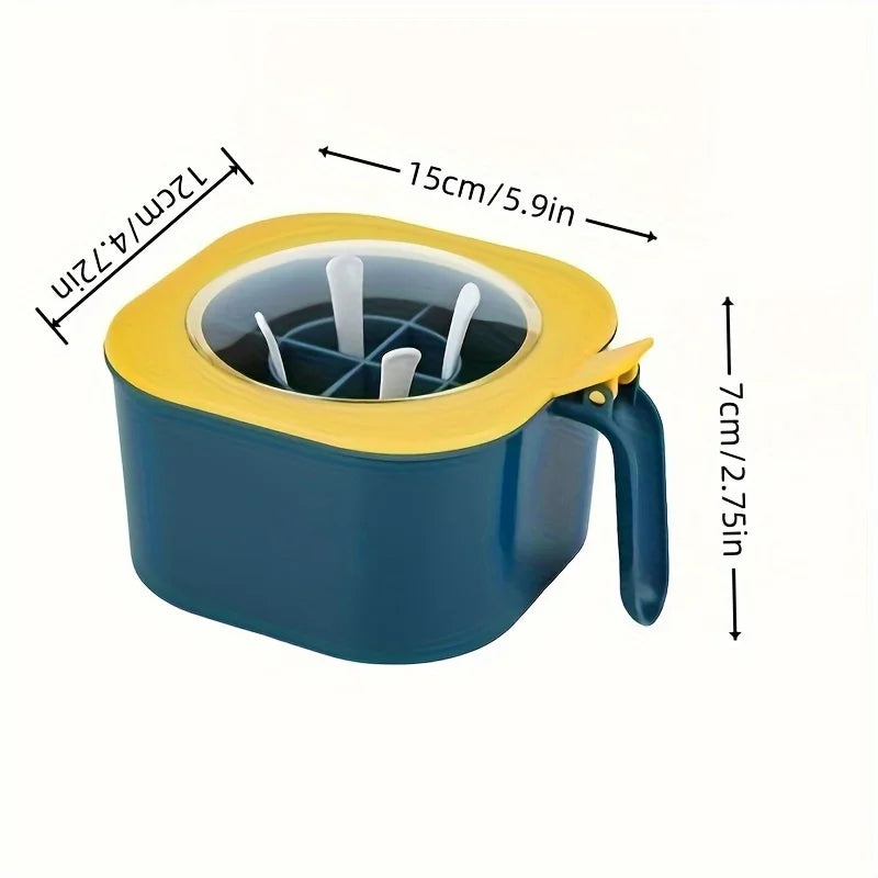 A 4-In-1 Large Capacity Seasoning Box with a Lid And Spoons Comes with Four Spoons for in The Home Kitchen for Salt Containers Oasis Select Blue