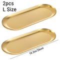 1/2 Stainless Steel Trays, Decorative Trays, Earring Sorting Trays Nordic Style for Bathroom Bedroom and Living Room Towel Trays Oasis Select 2pcs 26cm