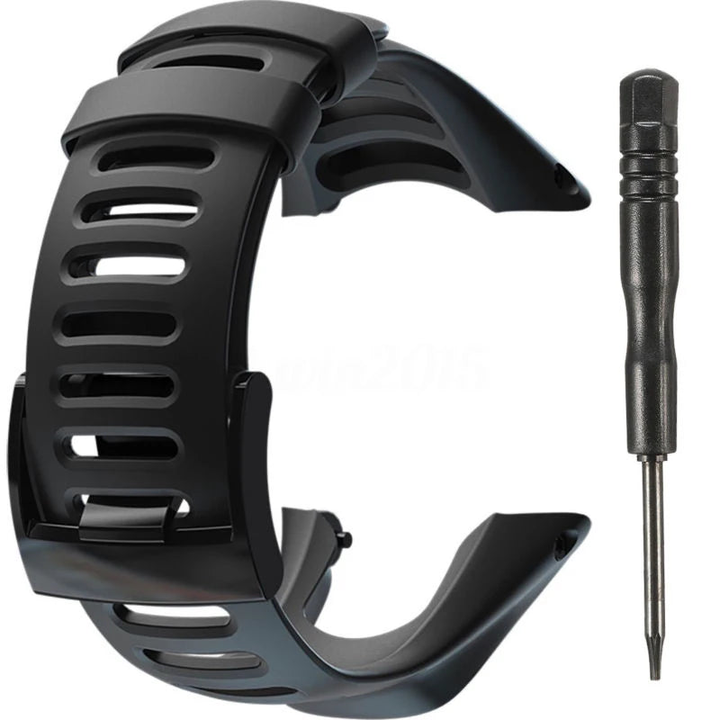 Rubber Watch Strap Stainless steel clasp Screwdriver For SUUNTO Ambit2 S Ambit2 Red and Ambit3 Black SS019474000 Oasis Select A