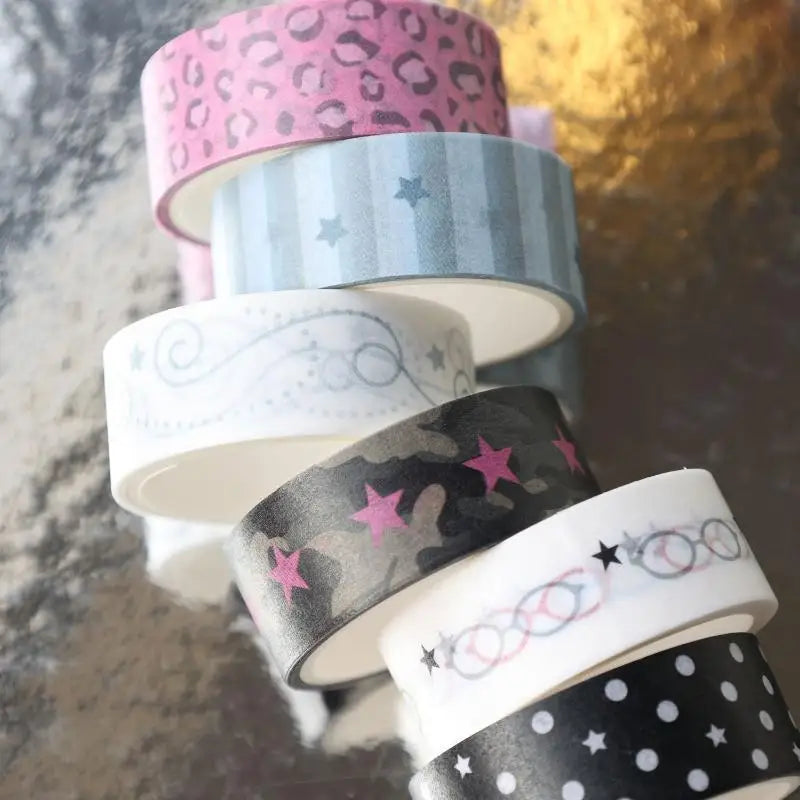 Aesthetic Polka Dot Adhesive Tape Pack 1/6Pcs INS Style Easy Tear No Residue for Journaling Scrapbooking DIY Art Oasis Select G