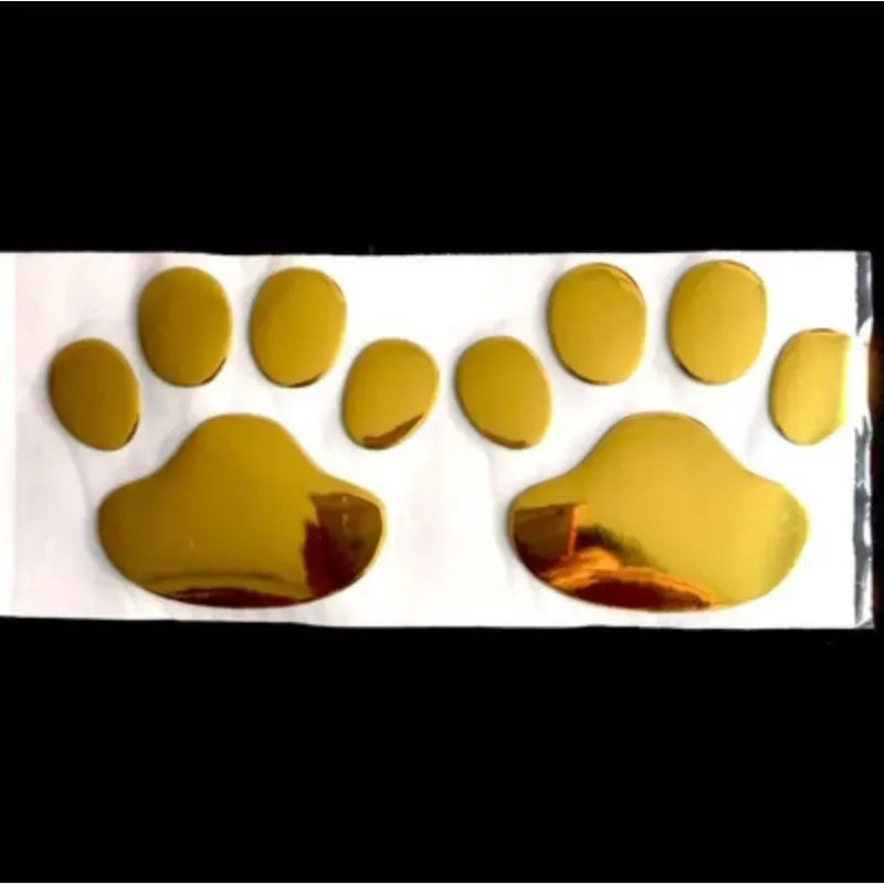1/2/4pairs Car 3D Stereo Footprint Car Stickers Creative Dog Paw Body Stickers Soft Electric Car Footprint Personalized Stickers Oasis Select 1pairs golden