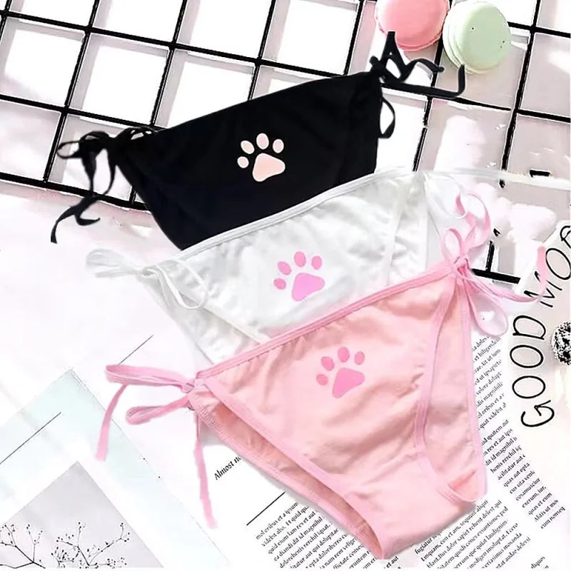 1/3/6pcs Sexy Bandage Lolita Panties Low Waist Lingerie Cute Claw Women's Briefs Low Waist Animation Underwear Oasis Select