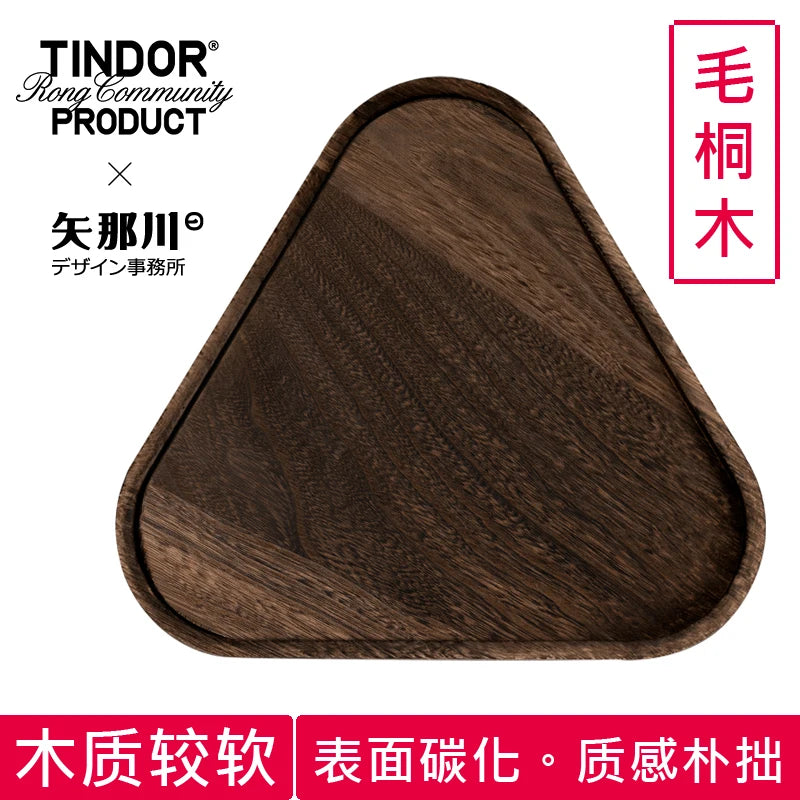 Japanese wooden tray fruit wine snack tray Creative household tableware tray Oasis Select Paulownia A
