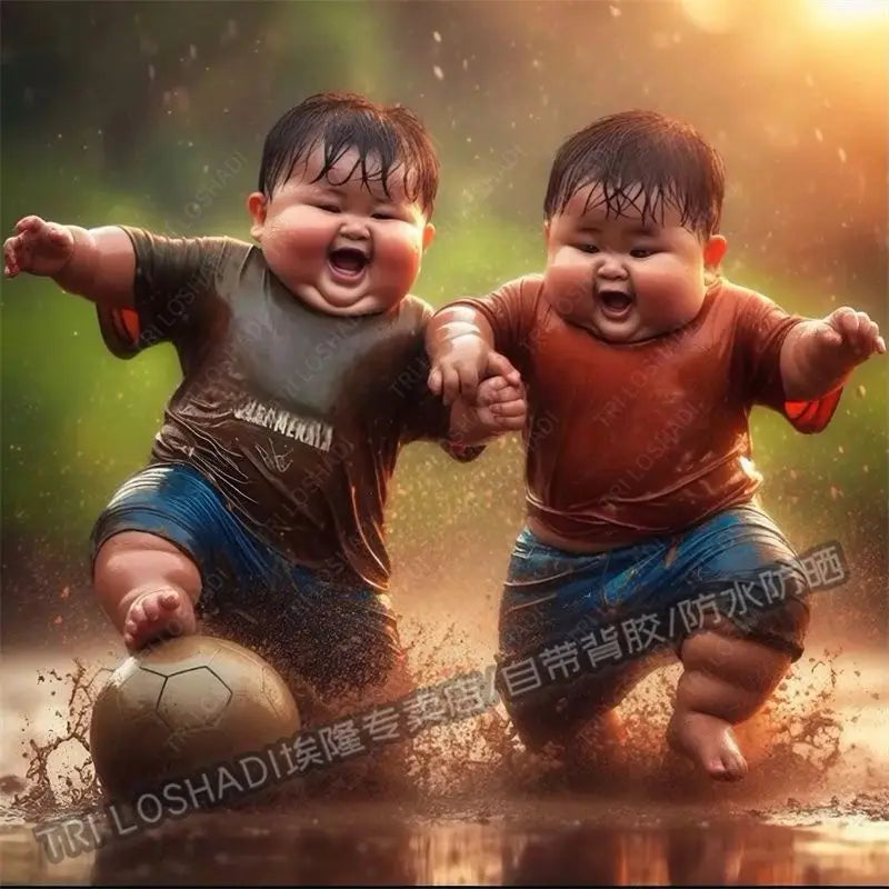 Mud Kickball Baby Sticker Wall Decoration Personality Creative Cute Man Treasure Sticker Electric Car Waterproof Sticker Oasis Select TG4810 50cm