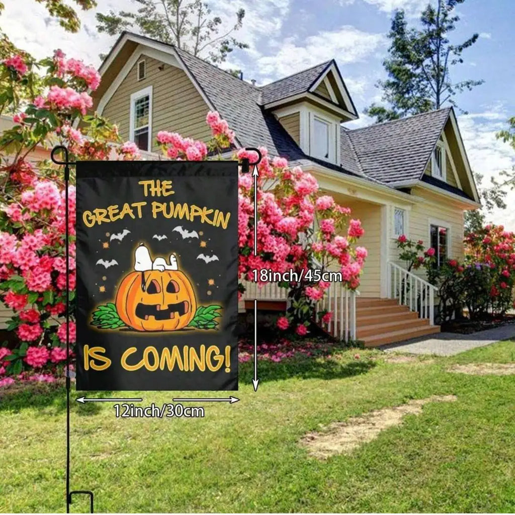 Garden Flags - Double-Sided Printed Pumpkin Ghost Outdoor Patio Decor, Holiday Yard Banner, Easy to Hang, Pole Not Included Oasis Select