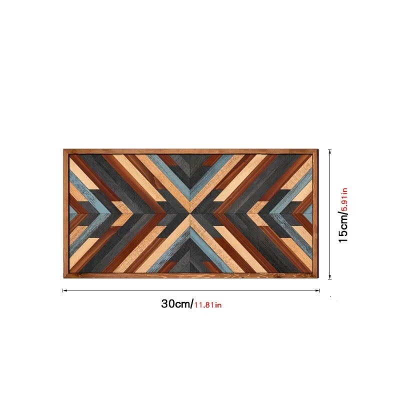 Wall Stickers Wooden Frame Paintings Nordic Style Geometric Patterns Living Room Bedroom Study Decoration Oasis Select MZ454-S