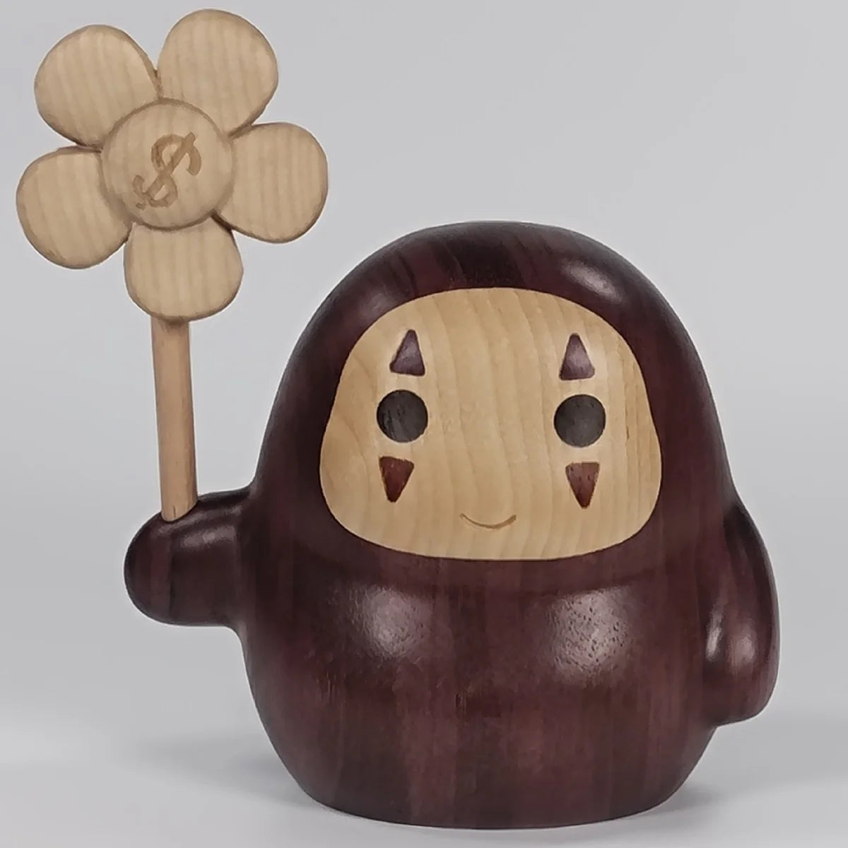 Solid Wood Creative Totoro Windmill Faceless Male Ornament Couple Gift Living Room Decoration Cartoon Music Box Birthday Gift Oasis Select 10cm 2