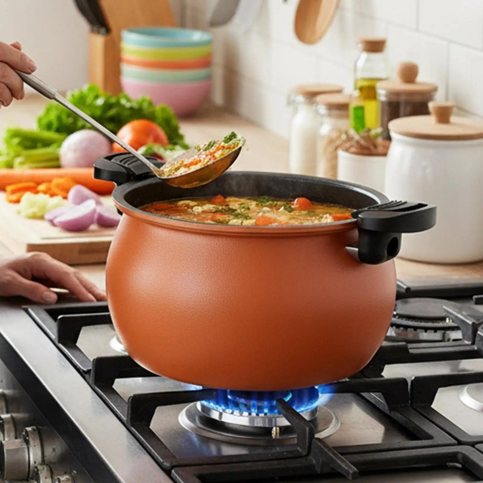 Pressure Cooker Pot Multifunctional Non-stick Large-capacity Kitchen Accessories Slow Rice Cooker for Cooking Canning Steam Rice Oasis Select