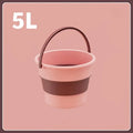 5/10/17L Collapsible Plastic Bucket Portable Water Container for Car Washing Fishing Camping Beach Trips and Household Cleaning Oasis Select Pink 5L