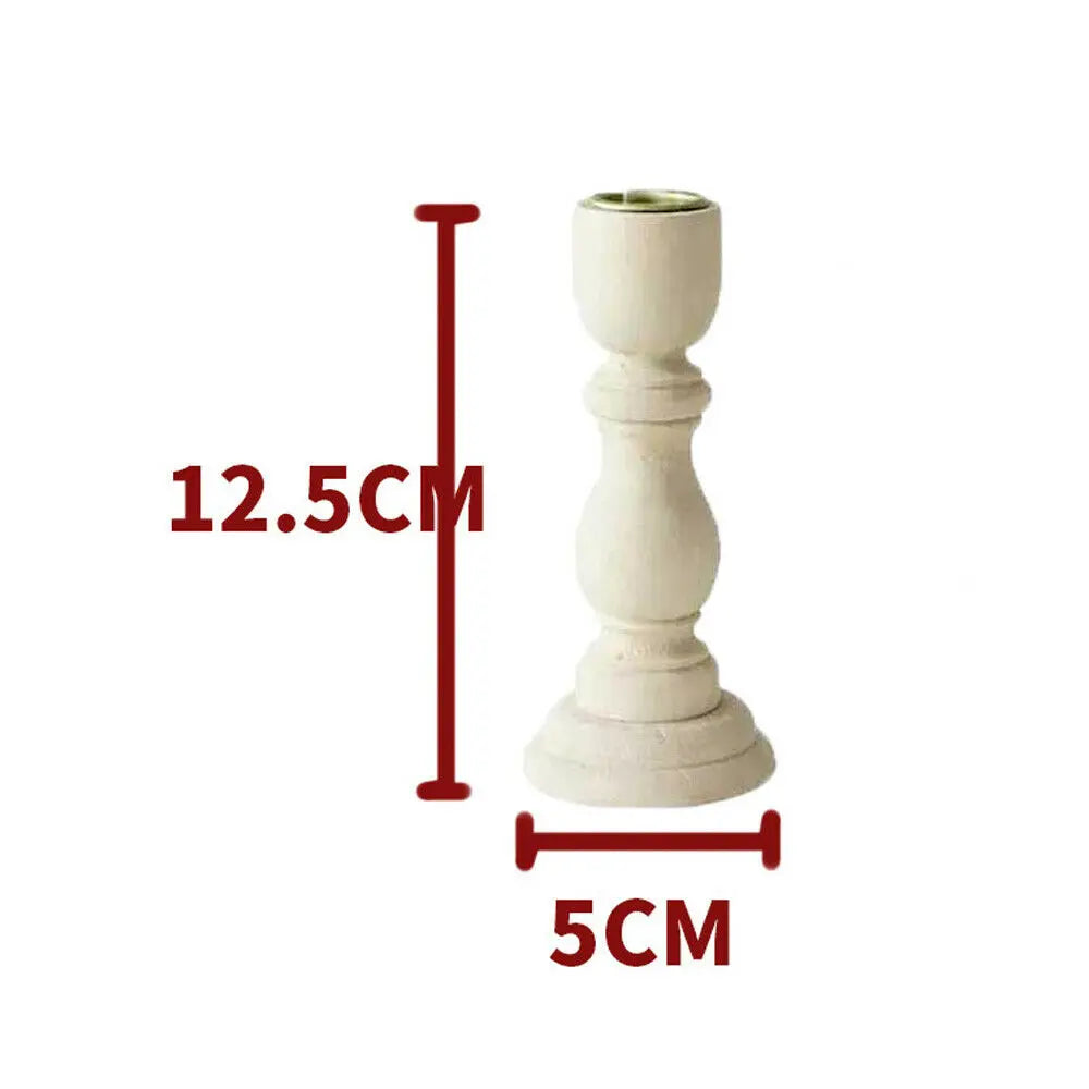 3 Size Wooden Vintage Candlesticks Table Candle Holder Wedding Home Dining Desktop Decoration Wood Candle Stand Candelabrum Oasis Select 12.5x5cm