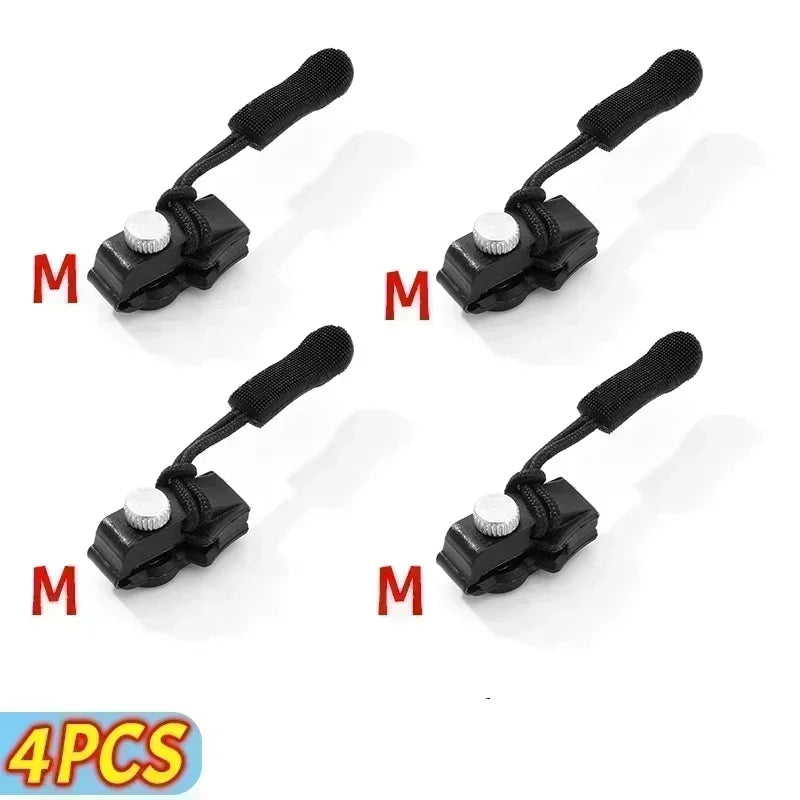 2-6pcs 3 Different Size Zipper Repair Kit Universal Instant Fix Zip Replacement Zip Slider Teeth Rescue Zipper For Tailor Tool Oasis Select M-4PCS