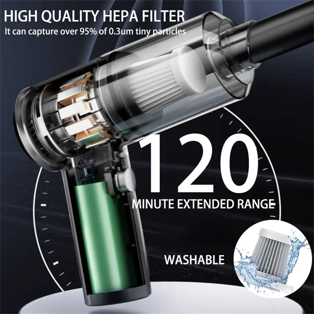 15000PA Compressed Air Dust Collector Handheld vacuum cordless High power, car vacuum cleaner Hairdryer Mini portable Oasis Select